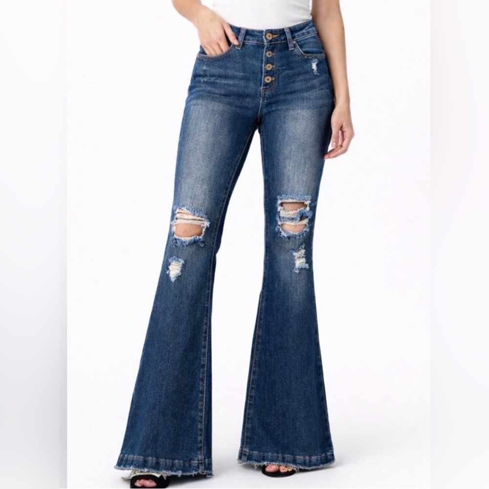 KanCan Dark Blue Flare Jeans
